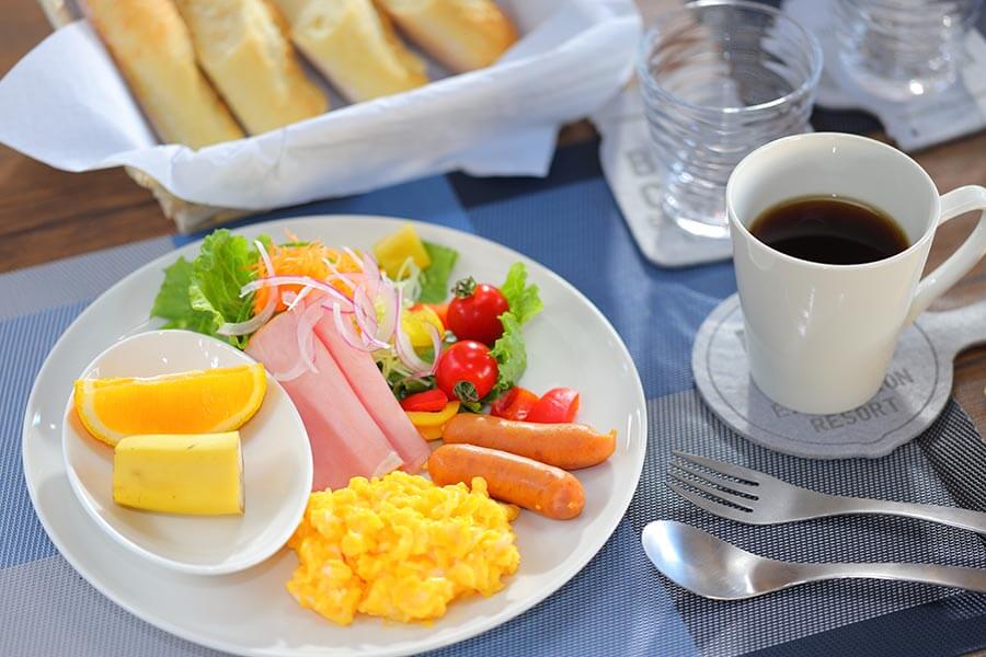 杓子山ゲートウェイキャンプの朝食